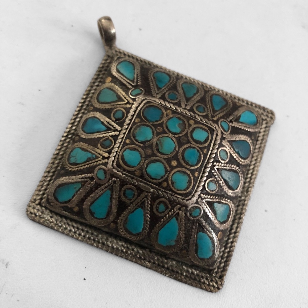 Vintage Indian-style Mosaic Pendant - Picture 3 of 4